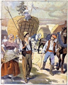 Den siste hvetevognen i Beauce, ca. 1910 (illustrasjon) av Unbekannter Künstler