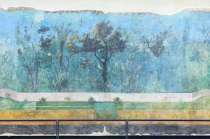 Triclinium av huset til Livia, freskomaleri, 20 - 10 f.Kr., Romas nasjonale museum (museo nazionale romano), Roma, Italia av Unbekannter Künstler