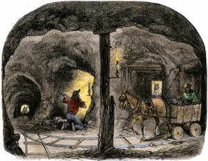 Tunnel i en gruve i California av Unbekannter Künstler
