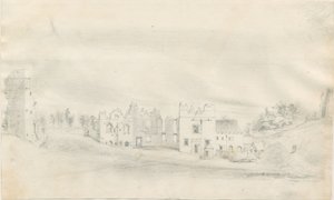 Tutbury Castle: blyanttegning, nd [?1800-tallet] av Unbekannt