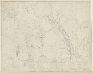 Tutbury Castle: blyanttegning, nd [?1800-tallet] av Unbekannt