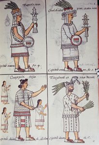 Tzapotlatena, Chalchiuhtlatonal, Cioapipitli og Tliltecuhtli, Florentine Codex, Tospråklig versjon på spansk og Nahuatl, Generell historie om tingene i New Spain, Aztec av William M. Timlin