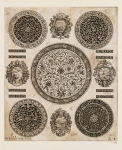 Storbritannia, London, Studie for ornamental tegning på urkasse av Benjamin Baud