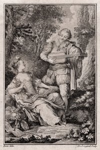 Uten tittel sjangerscene, Paris 1766 (gravering) av Unbekannter Künstler