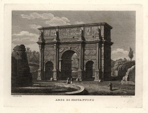 Utsikt over Konstantinbuen, Arco di Costantino, Roma av Unbekannt