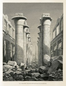 Utsikt over Great Hypostyle Hall i Karnak, Egypt Illustrasjon fra Atlas of Egypt av Unbekannter Künstler