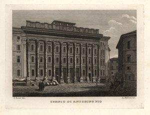 Ansicht des Tempels des Antoninus und der Faustina, Tempio di Antonino Pio, Rom von Unbekannt