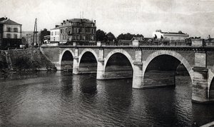 Utsikt over Marne-broen i Epernay, Marne - postkort ca. 1910 Privat samling av Unbekannter Künstler
