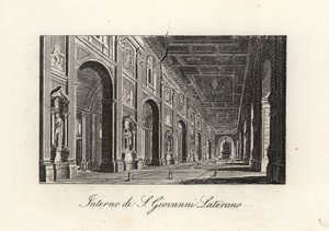 Innenansicht der Erz-Basilika St. Johannes im Lateran, S. Giovanni Laterano, Rom von Unbekannt
