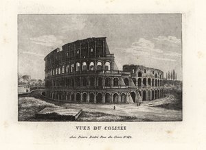 Utsikt over ruinene av Colosseum, Amphitheatrum Flavium, Roma av Unbekannt