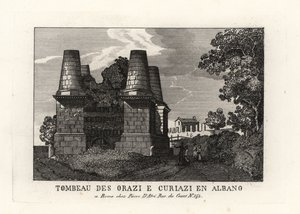 Utsikt over ruinene av mausoleet til Horatii og Curiatii på Appian Way, Roma av Unbekannt