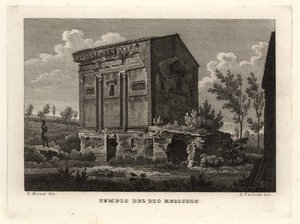 Utsikt over ruinene av graven til Annia Regilla i Caffarella Park, Tempio del Dio Redicolo, Roma av Unbekannt