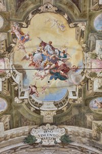 Utsikt over hvelvet med fresker av Teatini-rommet, Chiesa di San Vincenzo, Piacenza, Emilia-Romagna, Italia (bilde) av Unbekannter Künstler