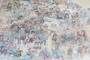 Veggmalerier ved Qeysarieh-portalen, Naqsh-e Jahan Imam-plassen, Esfahan, Iran (fresco) av Unbekannter Künstler