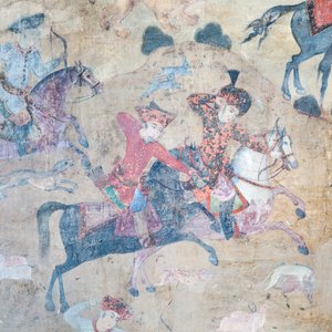 Veggmalerier ved Qeysarieh-portalen, Naqsh-e Jahan Imam-plassen, Esfahan, Iran (fresco) av Unbekannter Künstler