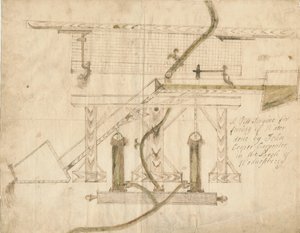 Wednesbury - A Tilt Engine: penn- og blekktegning, nd [c 1710] av Unbekannt