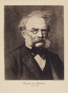 Werner von Siemens , tysk elektroingeniør og oppfinner, ca 1880 av Unbekannter Künstler