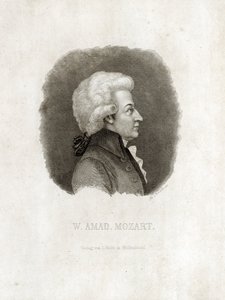 Gravering av Wolfgang Amadeus Mozart. av Unbekannt