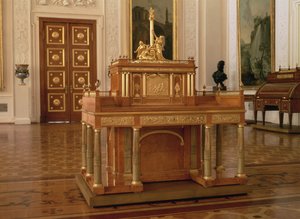 Skrivebord med lite skap, av David Roentgen (1743-1807), Neuwied av Unbekannt