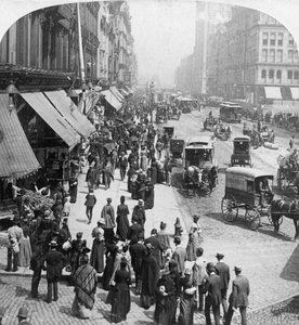 En gatescene i Chicago, Illinois, USA, 1896. av Underwood and Underwood