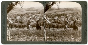 Betania, sett fra den østlige skråningen av Oljeberget, Palestina, 1899. av Underwood and Underwood