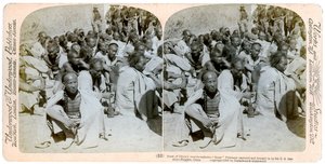 Bokserfanger tatt til fange og brakt inn av US 6th Cavalry, Tientsin, Kina, 1901. av Underwood and Underwood