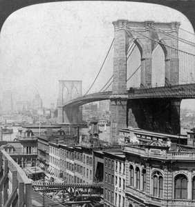 Brooklyn Bridge, New York, USA, 1901. av Underwood and Underwood