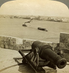 Cannon, Morro Castle, Havana, Cuba. av Underwood and Underwood