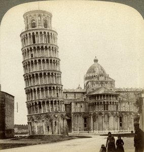 Katedralen og det skjeve tårnet i Pisa, Italia. av Underwood and Underwood
