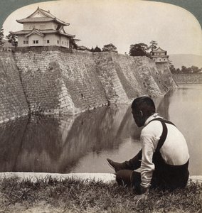 Føydalslottet til de stolte Shoguns, Osaka, Japan, 1904 av Underwood and Underwood