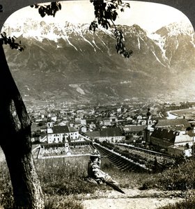Innsbruck og de bayerske Alpene, Tyrol, Østerrike. av Underwood and Underwood