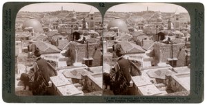 Jerusalem og Oljeberget, med utsikt østover fra Latin Hospice, Palestina, 1900-tallet. av Underwood and Underwood