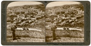 Nasaret, sett fra nord-øst, Palestina, 1900. av Underwood and Underwood