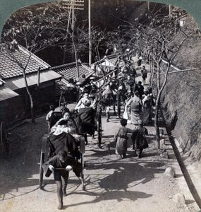 Rider til Daijingu-tempelet, for Shinto-festivalen for tilbedelse av solgudinnen, Yokohama, Japan, 1904. av Underwood and Underwood