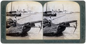 Den russiske kanonbåten Bobre ved New Chwang, Manchuria, den russisk-japanske krigen, 1904. av Underwood and Underwood