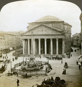 Pantheon og Piazza della Rotunda, Roma, Italia. av Underwood and Underwood