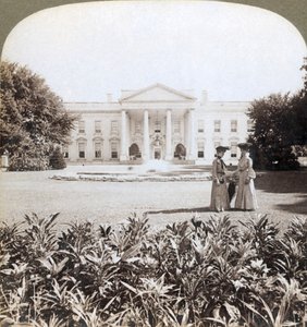 Det hvite hus, den historiske residensen til nasjonssjefen - nordfronten-Washington, D.C., 1908 av Underwood and Underwood