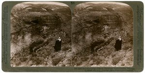 Kløften til Brook Cherith og Elijah-klosteret, Palestina, 1890. av Underwood and Underwood