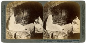 Jesu grav, utenfor Jerusalem, Palestina, 1897. av Underwood and Underwood