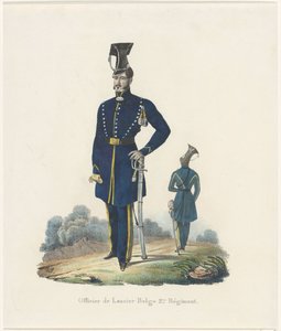 Belgisk snor, 1830 Offiser for belgiske Lancer 2nd Regiment (tittel på objekt) av Unknown