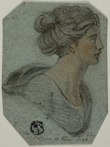 Byste av jente i profil til høyre av Unknown