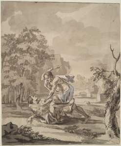 Kain dreper Abel av Unknown