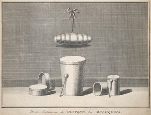 Diverse molukkanske musikkinstrumenter av Unknown