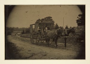 Familie i en vogn av Unknown