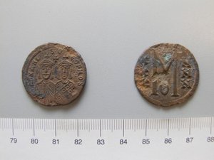 Follis (40 Nummi) av Michael II; Theophilus I fra Ukjent av Unknown