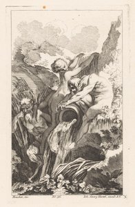 Fontene med mann, kvinne og satyr Diverse Fontaines (serietittel) av Unknown
