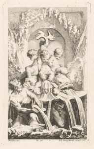 Fontene med putti og delfiner Diverses Fontaines (serietittel) av Unknown