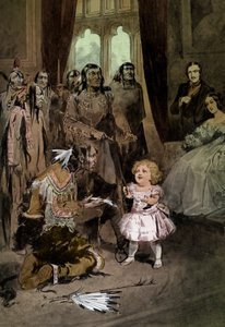 Spedbarnet Edward VII leker med Ojibwe-høvdinger av Unknown
