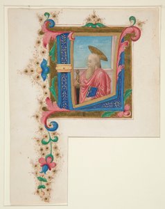 Initial L, med en helgen inni av Unknown