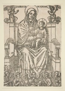 Madonna og Child Enthroned av Unknown